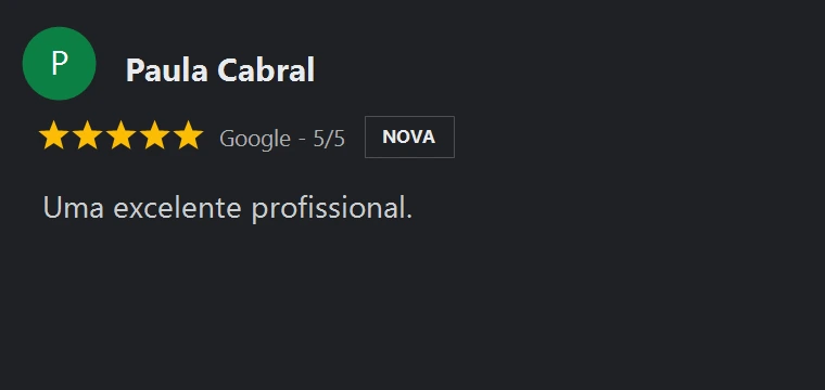 Crítica no Google de Paula Cabral sobre Gisele Fernandes Estética Avançada