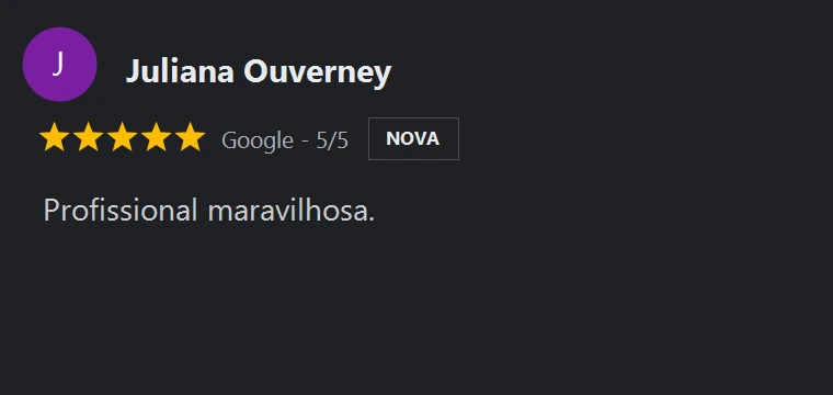 Crítica no Google de Juliana Ouverney sobre Gisele Fernandes Estética Avançada