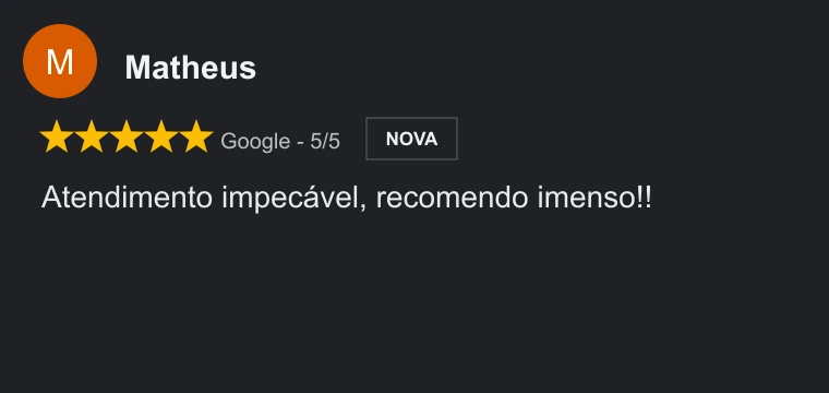 Crítica no Google de Matheus sobre Gisele Fernandes Estética Avançada